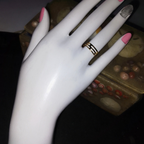 gold rectangle shaped ring