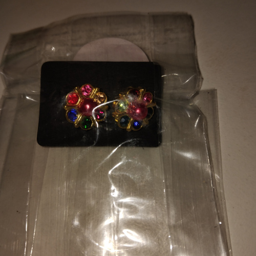 multicol diamond gold studs