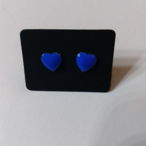 blue heart studs