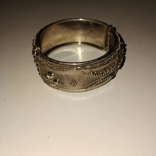 silver bangle with detail