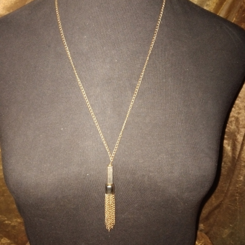 plain gold tassle chain
