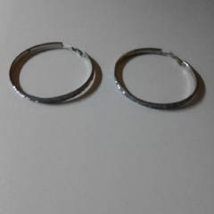 silver glitter hoop earrings