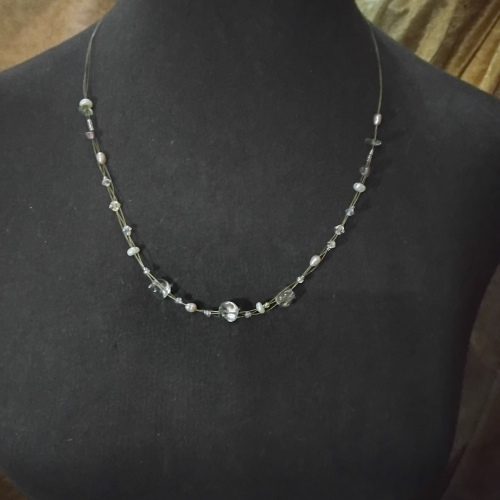 multi layer transparent beaded chain
