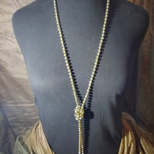 gold beaded lng chain