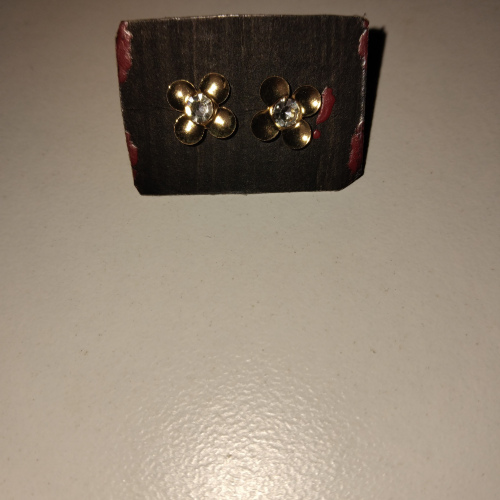 4 petal gold and diamond studs