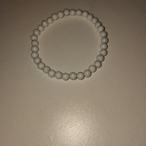 plain white beaded bracelet