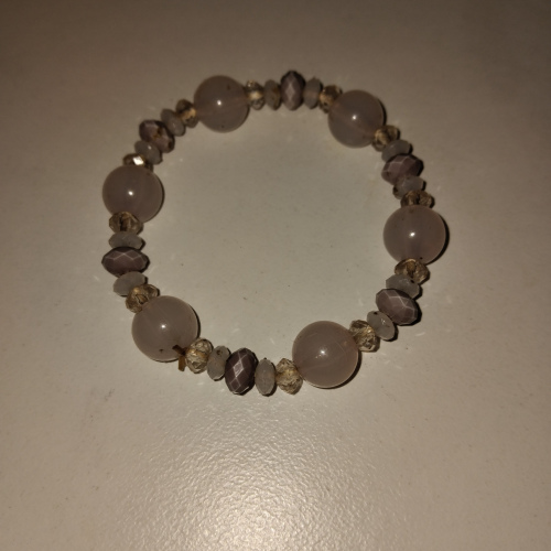 murky white beaded bracelet