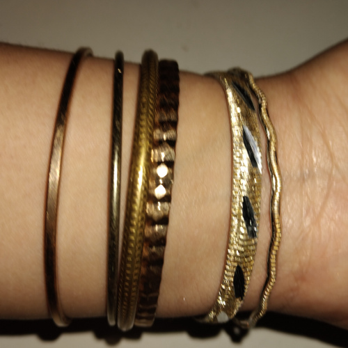 6pk gold and silver bangles