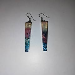 epoxy resin glitter fade earrings