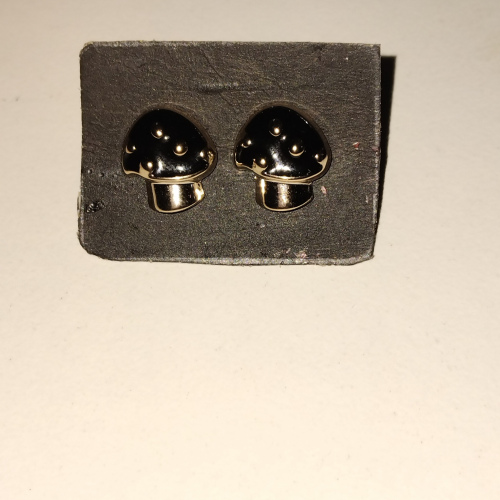 black and gold mushroom studs