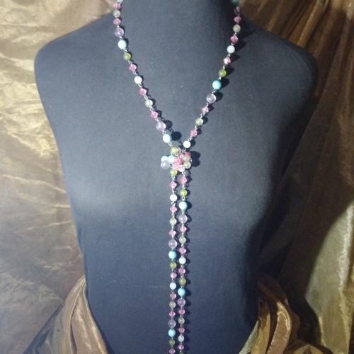 silver lng beaded chain