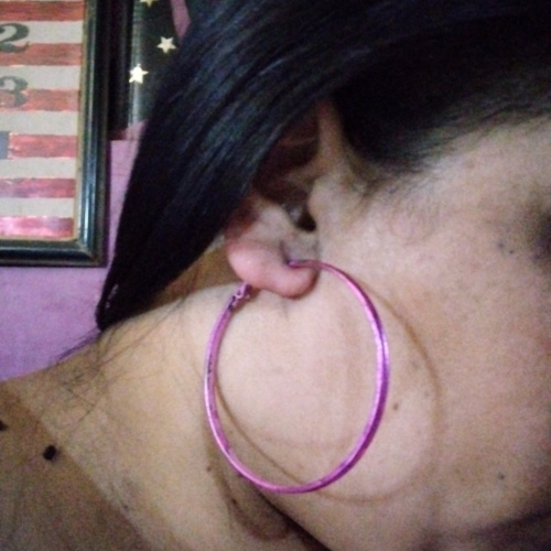 purple hoop earrings