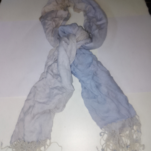 2 tone white and light blue  cottonscarf