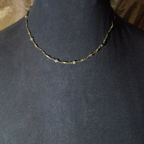 sml light blue beaded necklace