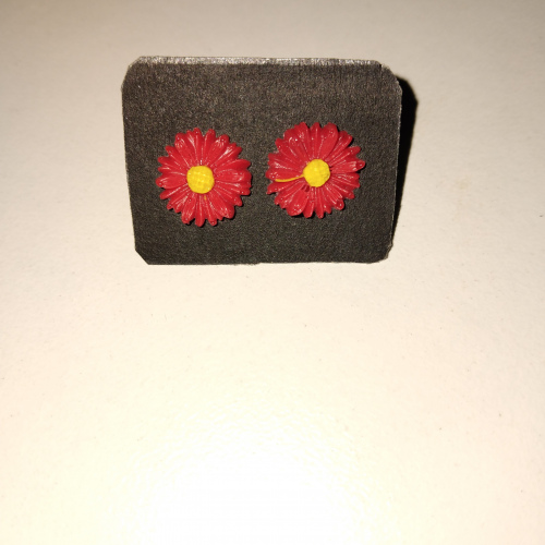 red and yellow flower studs