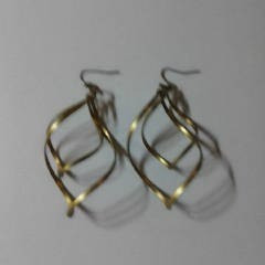 gold twisty drop shaped earrings