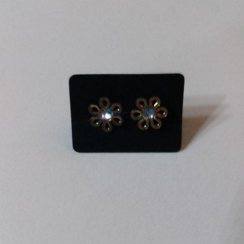 gold diamond flower studs